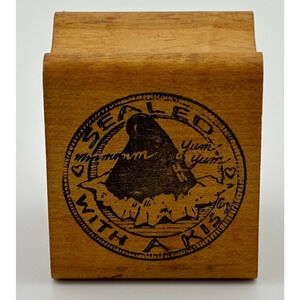 Vintage 78 All Night Media Sealed With A Kiss Stamp Wood Mounted Rubber Stamp
